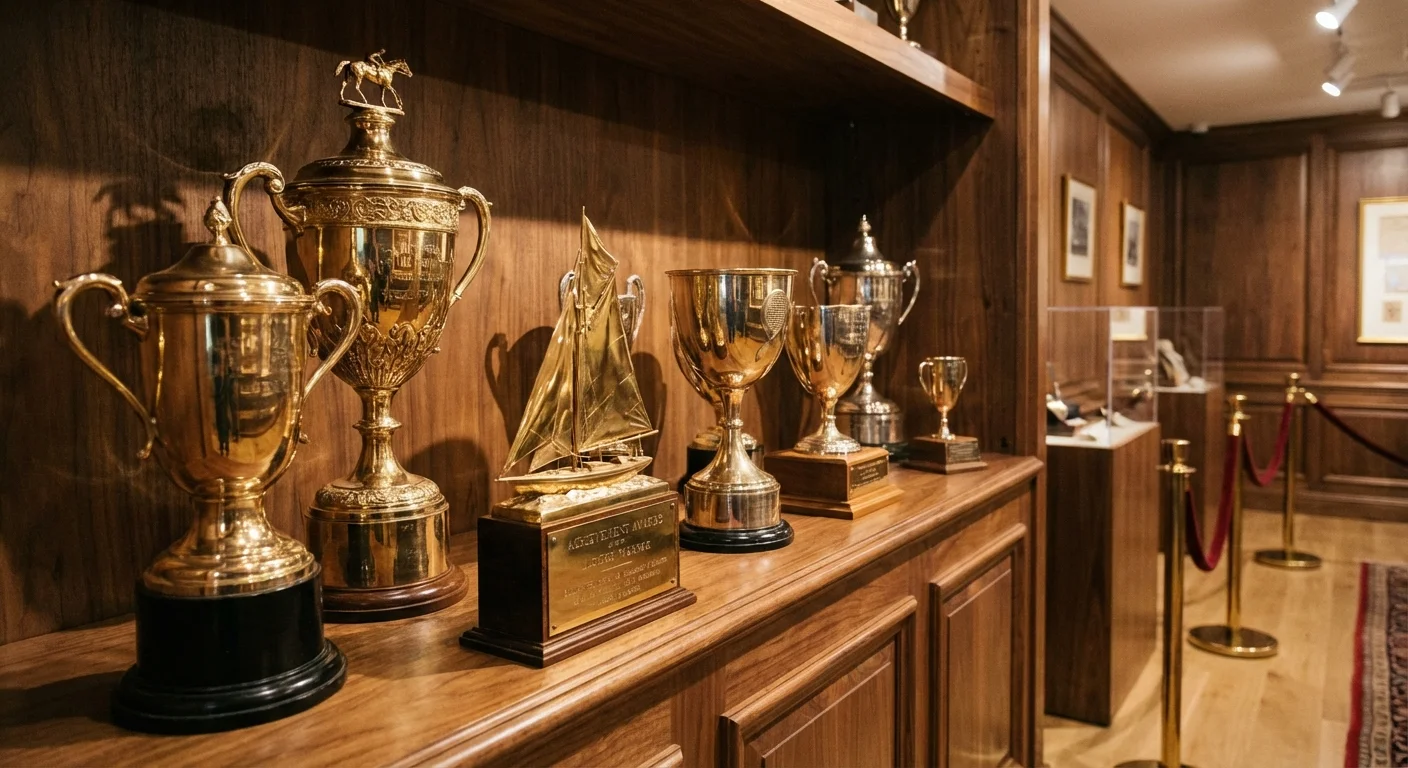 Collection of golden trophies